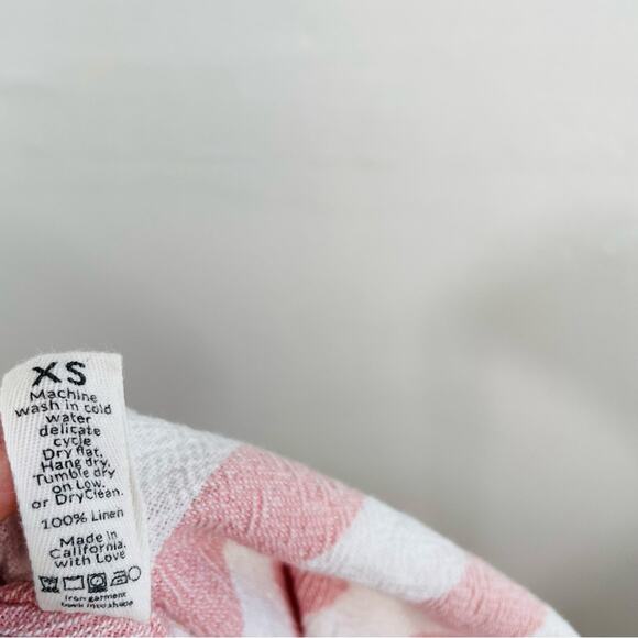 LVHR Taylor Pink White Stripe Button Front Waist Tie Romper XS - Picture 11 of 13